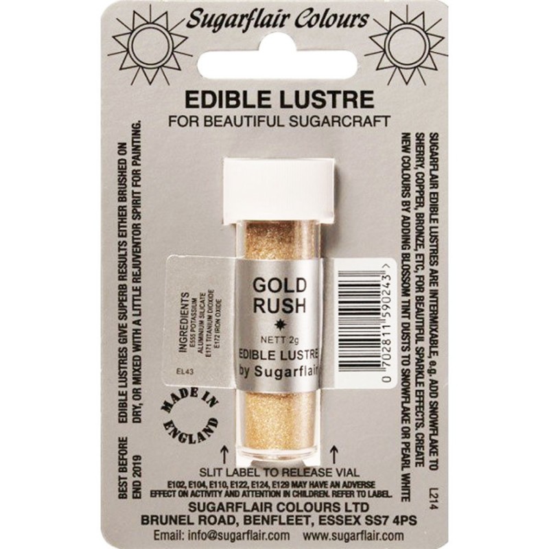 Sugarflair Edible Lustre Colour Gold Rush 