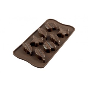 Molde silicona chocolate para hacer hojas nature de silikomart