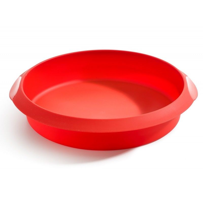 Molde redondo desmontable 15 cm con plato de cerámica Rojo Lékué